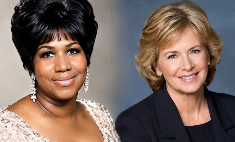 Aretha Franklin and Kathy Warden